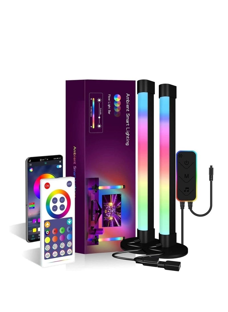JAJEEK NEW Smart RGB LED Light Bars – Ambient Lighting for TV/Room Decoration, Bluetooth Monitor Flow Light Bars with APP Control, Color Gaming Light Bars for Movies, PC, and Home Setup  - Image 1