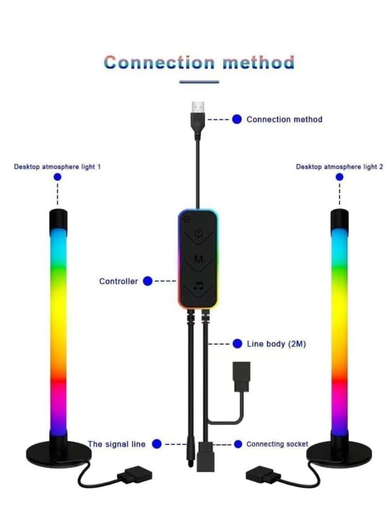JAJEEK NEW Smart RGB LED Light Bars – Ambient Lighting for TV/Room Decoration, Bluetooth Monitor Flow Light Bars with APP Control, Color Gaming Light Bars for Movies, PC, and Home Setup  - Image 4