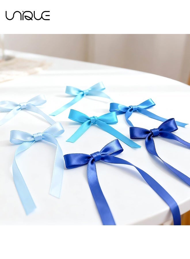 Unique 4 Rolls Pastel Blue Satin Ribbon - 10mm x 22M Gift Wrapping Ribbon, Total 88M for Gift Wrapping, Crafts, Hair Bows Making, Wreath, Wedding Party Decoration and Other Sewing Projects - Image 5