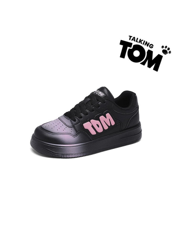 Talking Tom Air Force 1 Sneakers For Couples, Spring And Autumn Style, Retro Fashion Classic Sports Casual Shoes, Black And Pink, Size 43 - Image 5