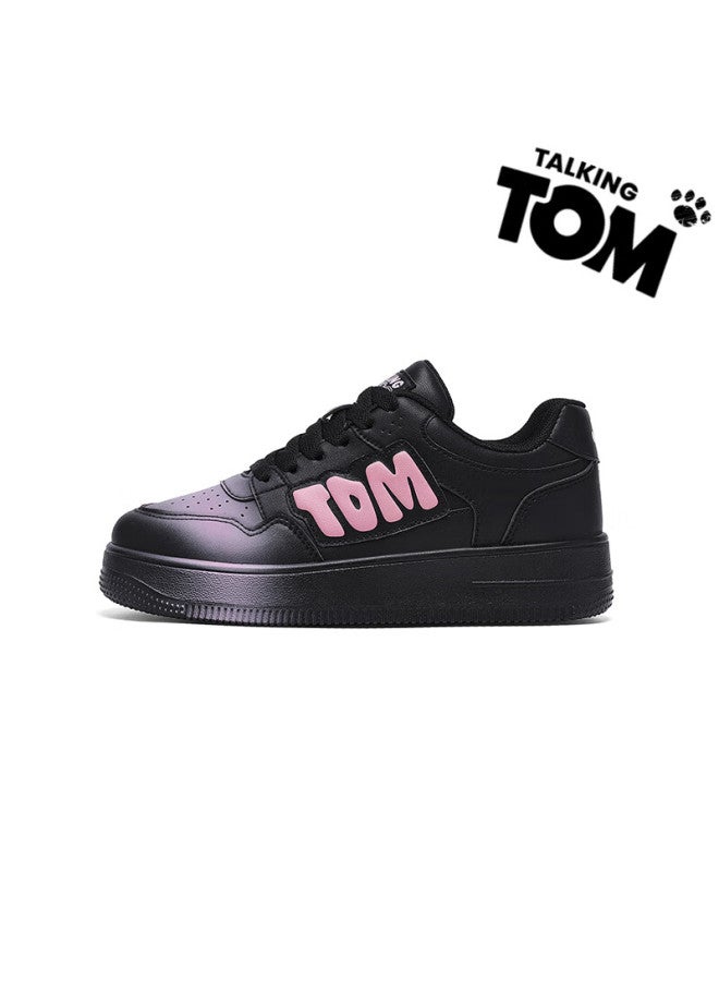 Talking Tom Air Force 1 Sneakers For Couples, Spring And Autumn Style, Retro Fashion Classic Sports Casual Shoes, Black And Pink, Size 43 - Image 4