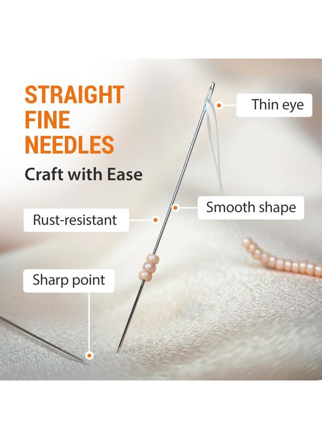 VONEEDL 100 Straight Fine Beading Needles Size 10-0.45mm (0.018in) in Convenient Storage Tube - Perfect for Bead Embroidery, Jewelry Making, Crafting, and DIY - Image 3