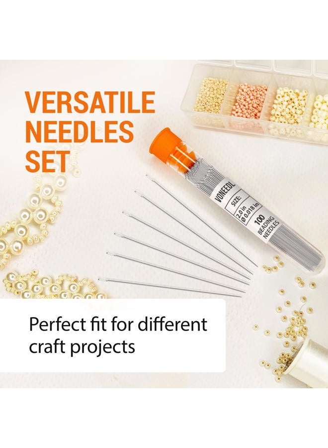 VONEEDL 100 Straight Fine Beading Needles Size 10-0.45mm (0.018in) in Convenient Storage Tube - Perfect for Bead Embroidery, Jewelry Making, Crafting, and DIY - Image 4