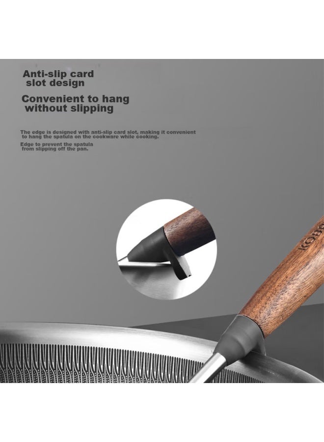 KBH Kangbahe Spatula, Stir-Fry Spatula, Solid Walnut Wood Handle, Cooking Spatula, 304 Stainless Steel, Household Kitchen Spatula - Image 3