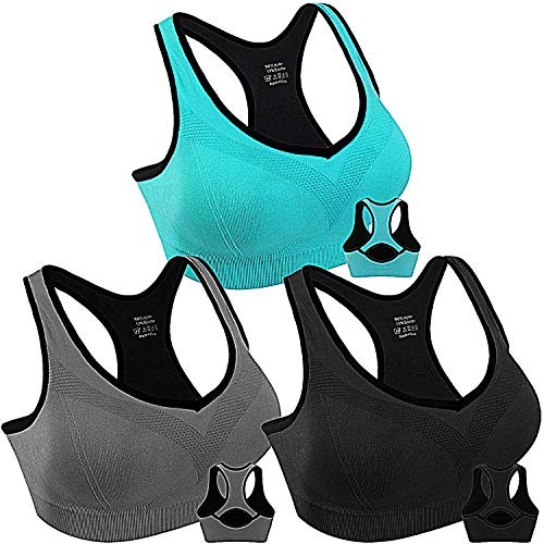 Double Couple Women Racerback Sports Bras for Women High Impact Workout Yoga Gym Fitness Bra - Image 2
