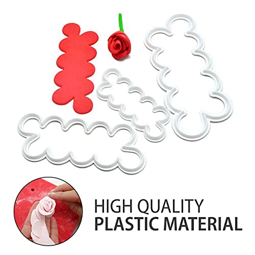 Tesorrio 3Pcs Fondant Cutters for Edible Flowers Cake Decorations – Easy-to-Use, Different Sizes Fondant Flower Cutter for Gumpaste Flowers – Elegant Edible Rose Petals in Wedding Cakes and Desserts - Image 3
