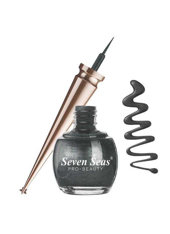Seven Seas - Seven Seas Liquid Color Eyeliner - 5ml | Waterproof | Smudgeproof | Long Lasting | Eyeliner for Women (Grey, 5ml) - Image 1