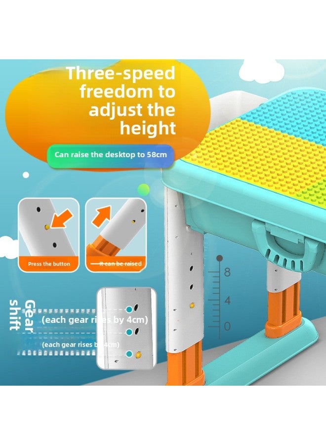 Fei Le Building Block Table Lifting Learning Table Children's Toy Table Compatible With Lego Large Particles Assembled A Generation Of Hair-Color:167 Granules (single Building Block, Without Table) - Image 3