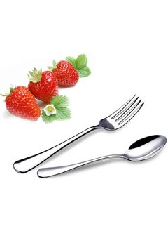 VANRA VANRA 2-Piece Children Flatware Set 18/10 Stainless Steel Child Set Tableware Set Silver Cutlery Set Silverware Dinner Utensils for Kids (Chrome Finished)  - Image 1