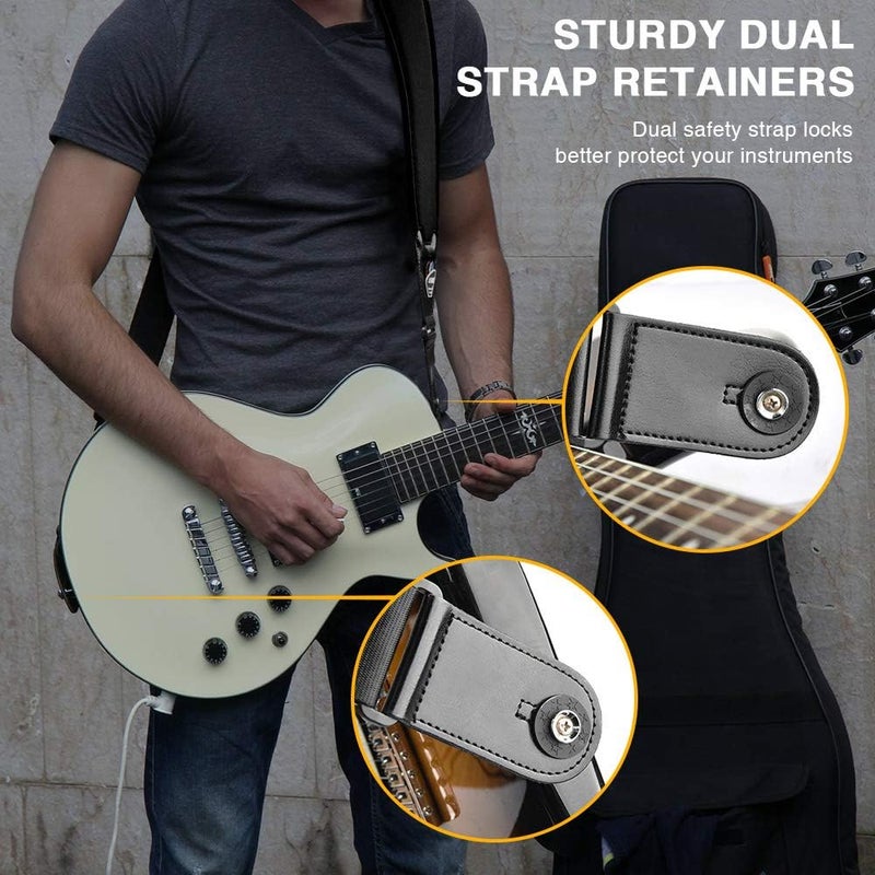 LEKATO Guitar Straps for Electric Guitar Bass, 3.5" Wide Padded Guitar Strap Neoprene Pad with 3D Sponge Filling Bass Guitar Straps Adjustable Length from 45" to 55" with Strap Locks, Picks - Image 5