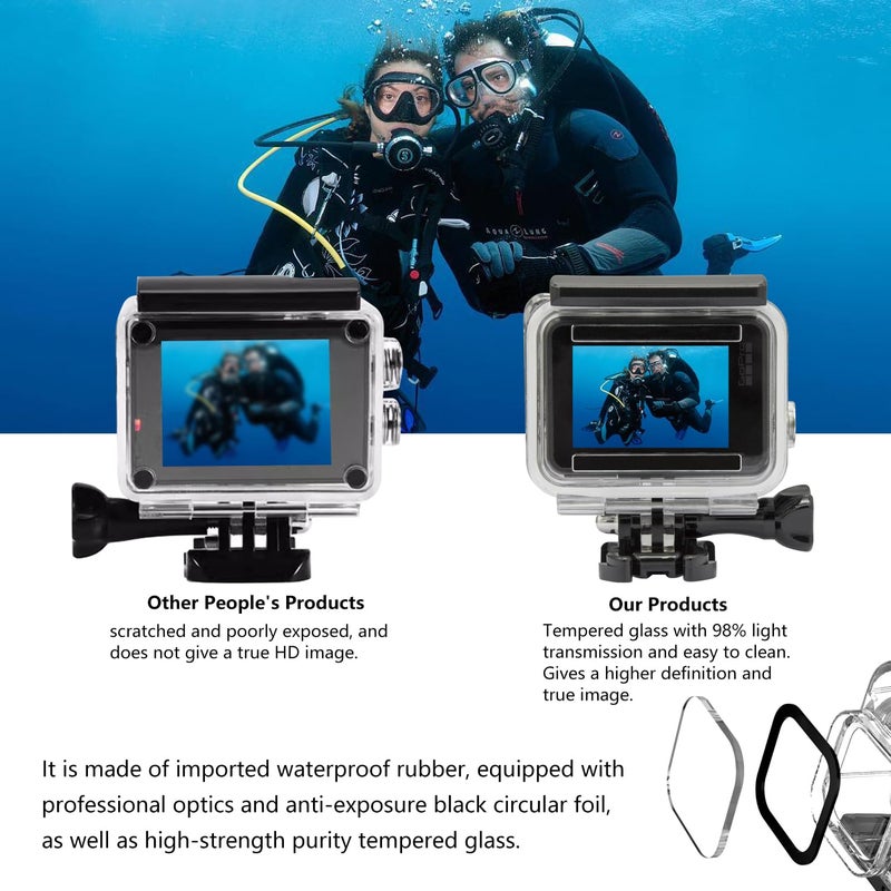Suptig Case Housing Waterproof Case for Gopro Hero 7 Black Gopro Hero 5 Gopro Hero 6 Gopro Hero 2018 Action Camera Waterproof 147ft(45Meters) - Image 3