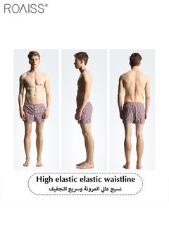 roaiss 4-Piece Men'S Loose Underwear Pure Cotton Plaid Home Shorts Unconstrained And Comfortable Underwear  - Image 3