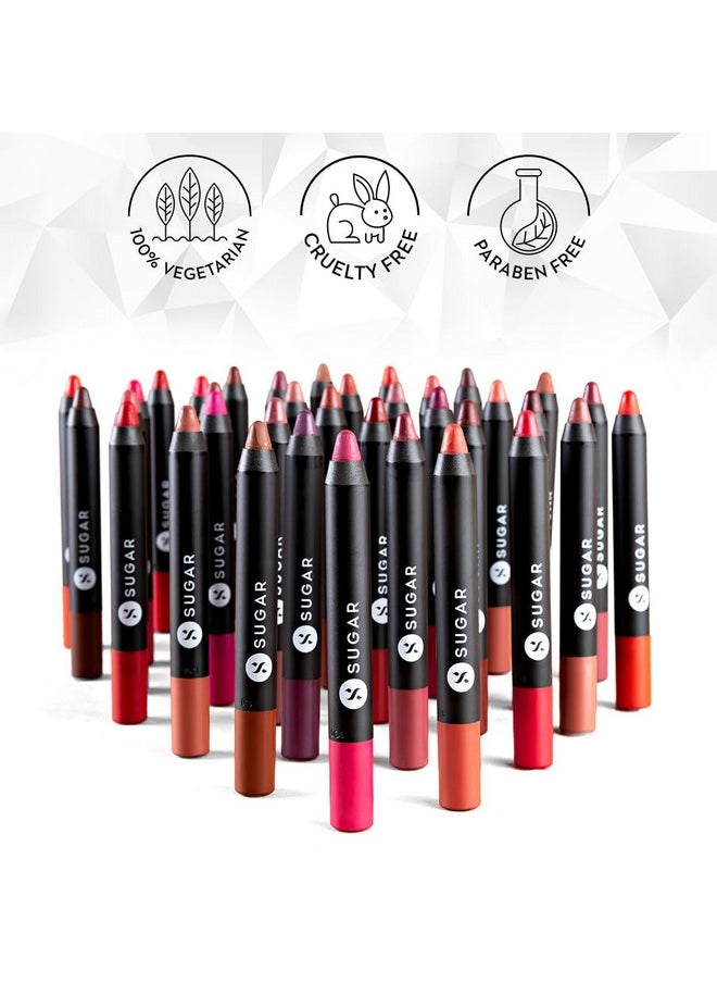 SUGAR Cosmetics - SUGAR Cosmetics Matte As Hell Crayon Lipstick - 15 Stephanie Plum (Plum Mauve) with Sharpener Highly Pigmented, Creamy Texture, Long Lasting Matte Finish - Image 1