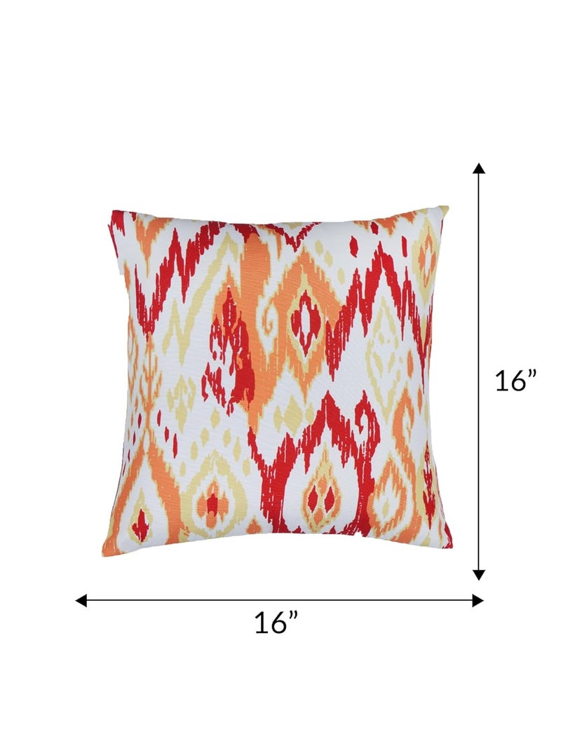 ZEBA World Cushion Cover for Sofa, Bed Poly Canvas Ikat Print | Red - 16x16in(40x40cm) (Pack of 1) - Image 2