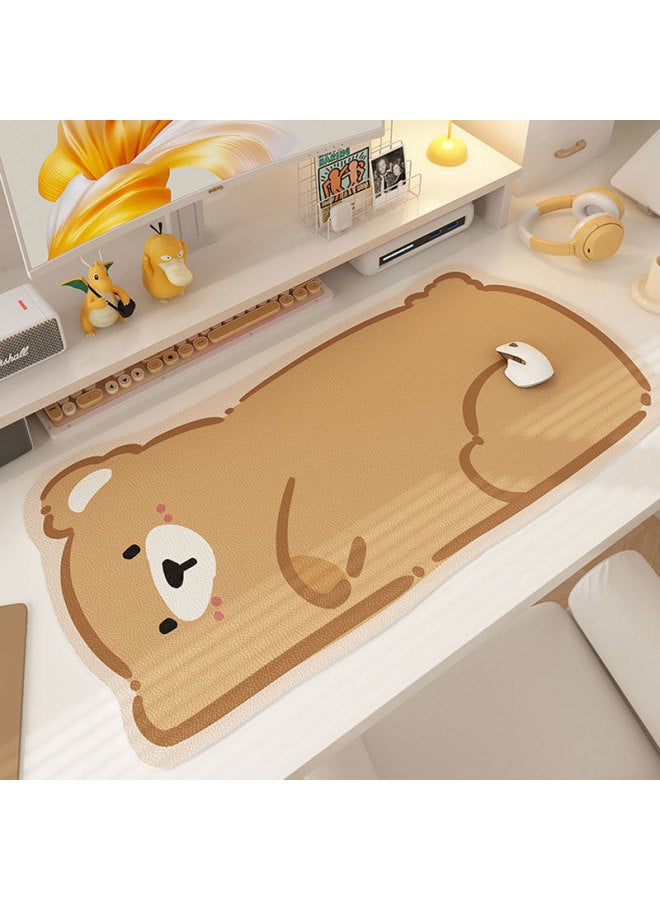 Cartoon Special-Shaped Non-Slip Mouse Pad Home Oversized Office Desk Pad Student Dormitory Cute Wear-Resistant Computer Keyboard Pad-Color:50*80cm [upgraded Mouse Pad-anti-slip And Comfortable]-Pattern:Lying Brown Bear  - Image 1