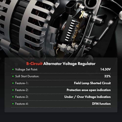 A-Premium Alternator Voltage Regulator Compatible with Toyota Camry, RAV4, Tacoma, Highlander, Tundra, 4Runner, Avalon, Venza, FJ Cruiser & Lexus ES350, GS300, GS350, IS250, IS350, B-Circuit 14.3 Vset - Image 2