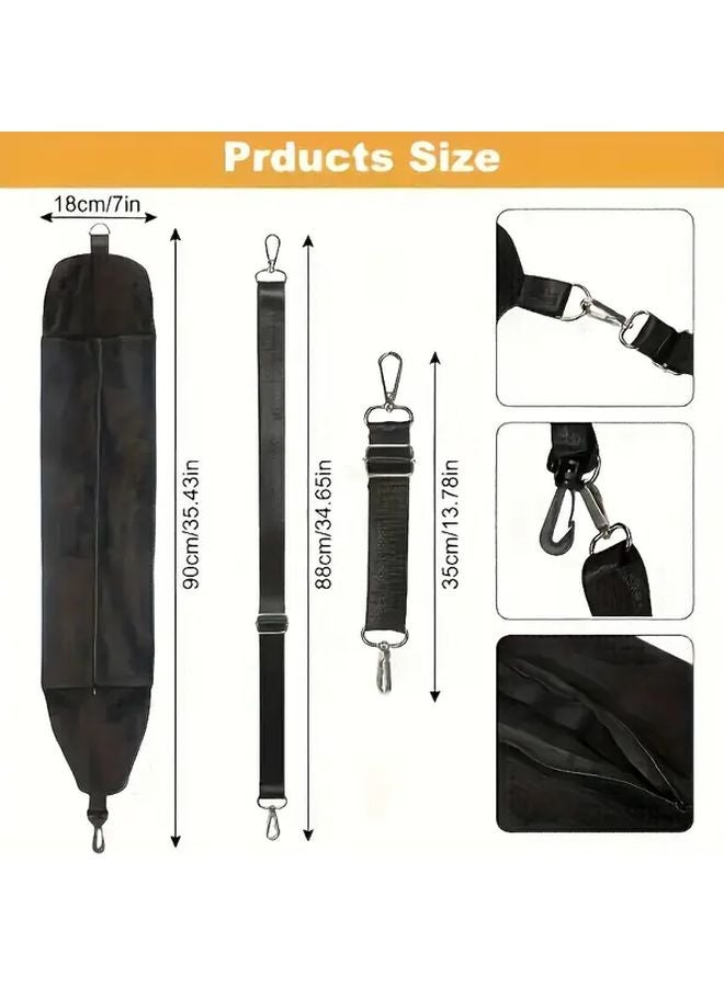 Black Fillable Travel Neck Pillow Case with Storage Bag Portable Zipper Pouch - Image 3