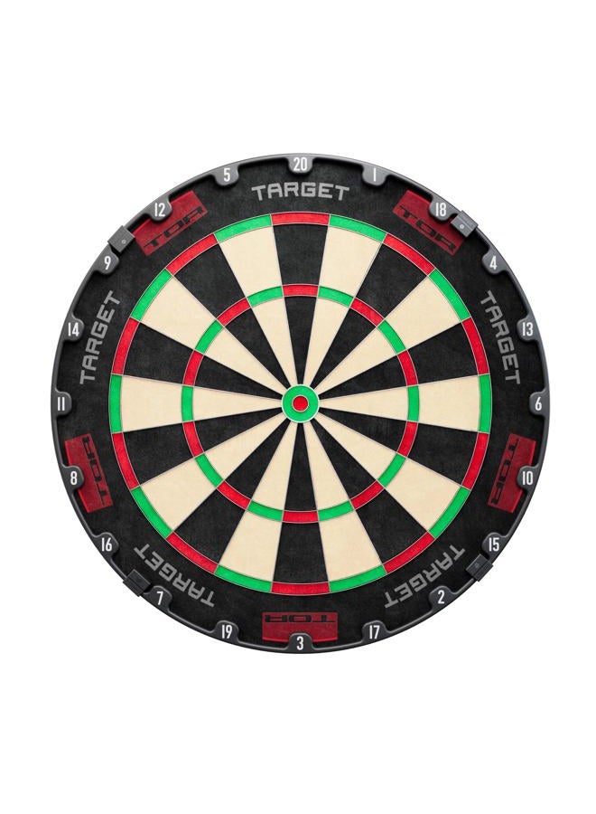 Target Darts لوحة رمي السهام TOR، لوحة رمي سهام بنقاط فولاذية | لوحات رمي سهام بمعيار المنافسة مع مجموعة تثبيت، حلقة أرقام دوارة حديثة، سيزال مدغشقري فاخر، نظام سلك رفيع من الفولاذ المقاوم للصدأ - Image 1