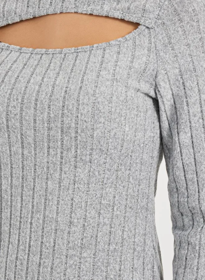 Styli Ribbed Cutout Dress