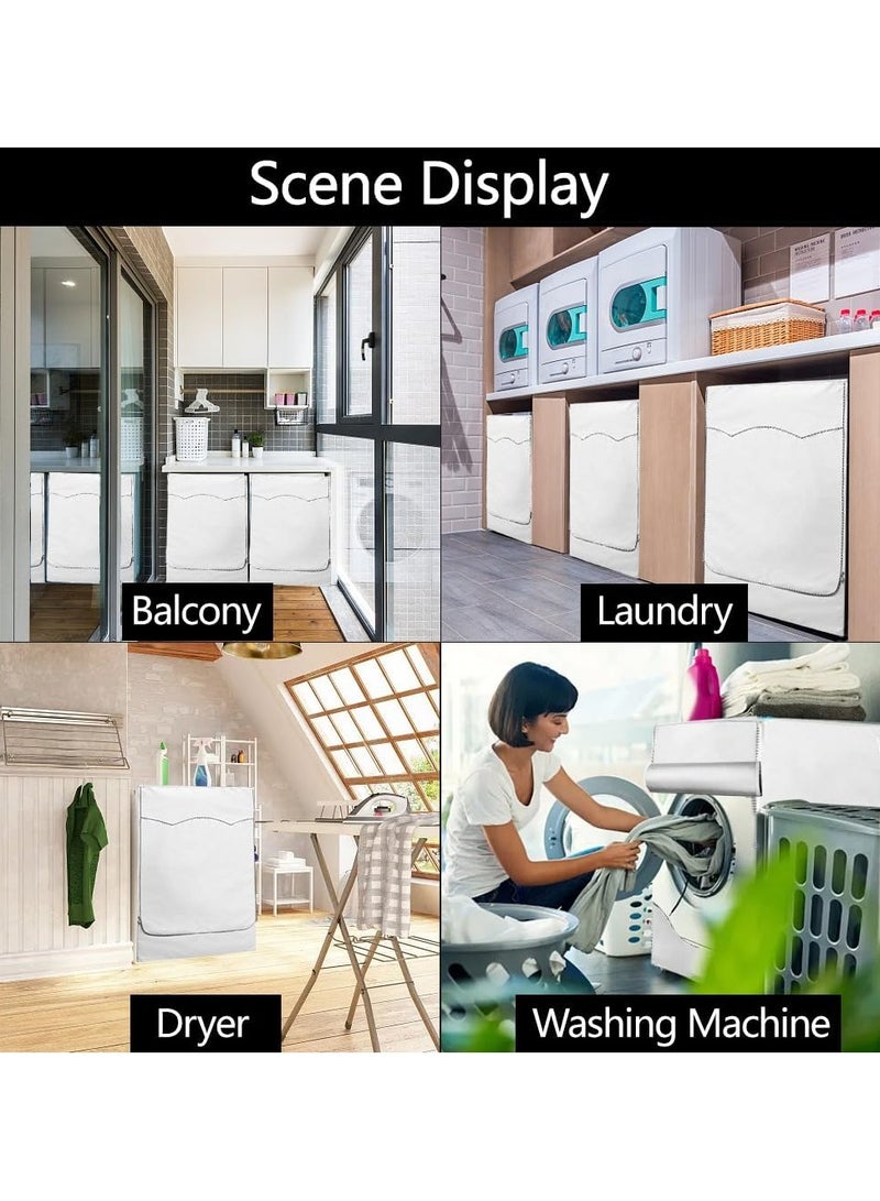 Flushrenic Cloth Drum Washing Machine Cover, Dryer Waterproof and Dustproof Covers, Sun-Proof Washing Machine Cover (silvery white) - Image 4