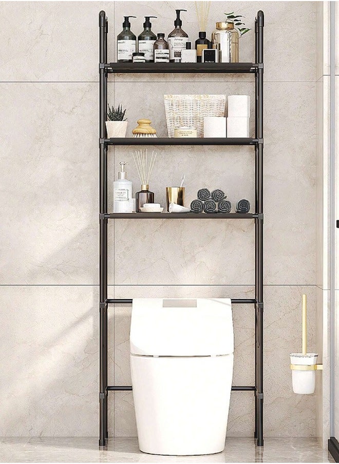 Taimi - Over the Toilet Bathroom Organizer 3-Tier Space Saving - Black - 155 x 47 x 26 cm - Image 1