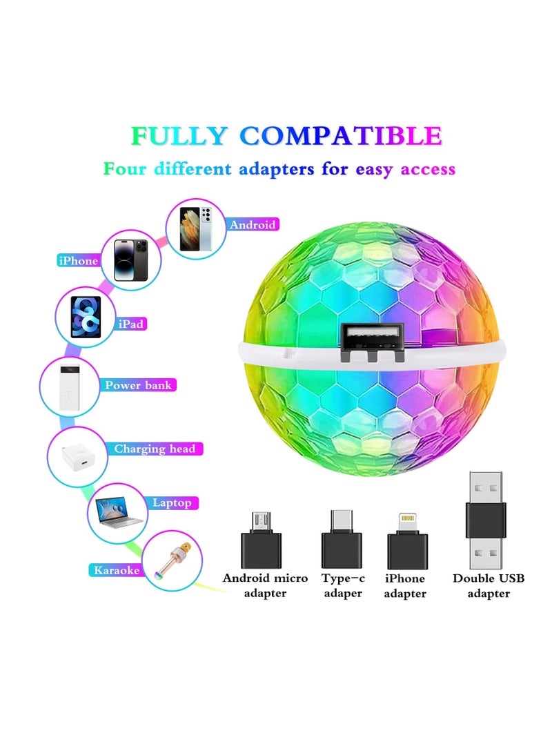 Excefore Disco Ball Light, USB Rechargeable Battery Disco Lights, DJ Disco Ball Stage Lights, Create a Festive Atmosphere for Parties, KTV, Birthday  - Image 2