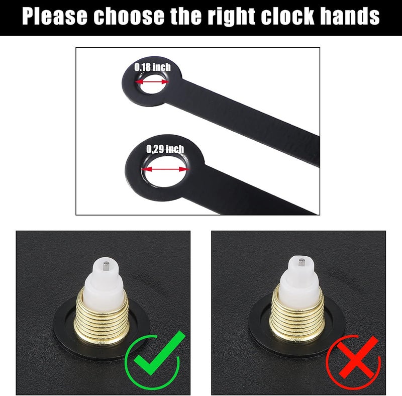 Hicarer Hicarer 10 Styles Clock Hands Kits Made of Aluminum DIY Repair Parts Replacement for Clock Repair Black10 Inch  - Image 4