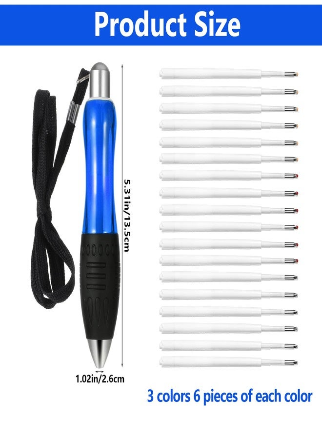 Sibba Heavy Weighted Ballpoint Pens 3 Pcs Big Fat Pens Aids Writing Large Wide Grip Pen Supplies 18 Pcs Refills for Tremor Handicap Carpal Tunnel Weak Hand Office(Black Red Blue) - Image 2