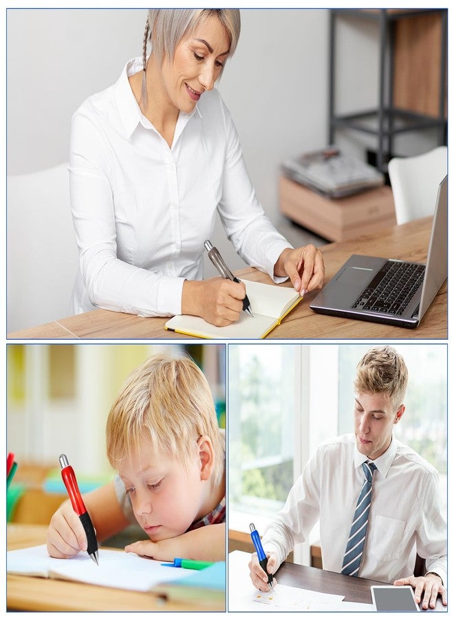 Sibba Heavy Weighted Ballpoint Pens 3 Pcs Big Fat Pens Aids Writing Large Wide Grip Pen Supplies 18 Pcs Refills for Tremor Handicap Carpal Tunnel Weak Hand Office(Black Red Blue) - Image 5