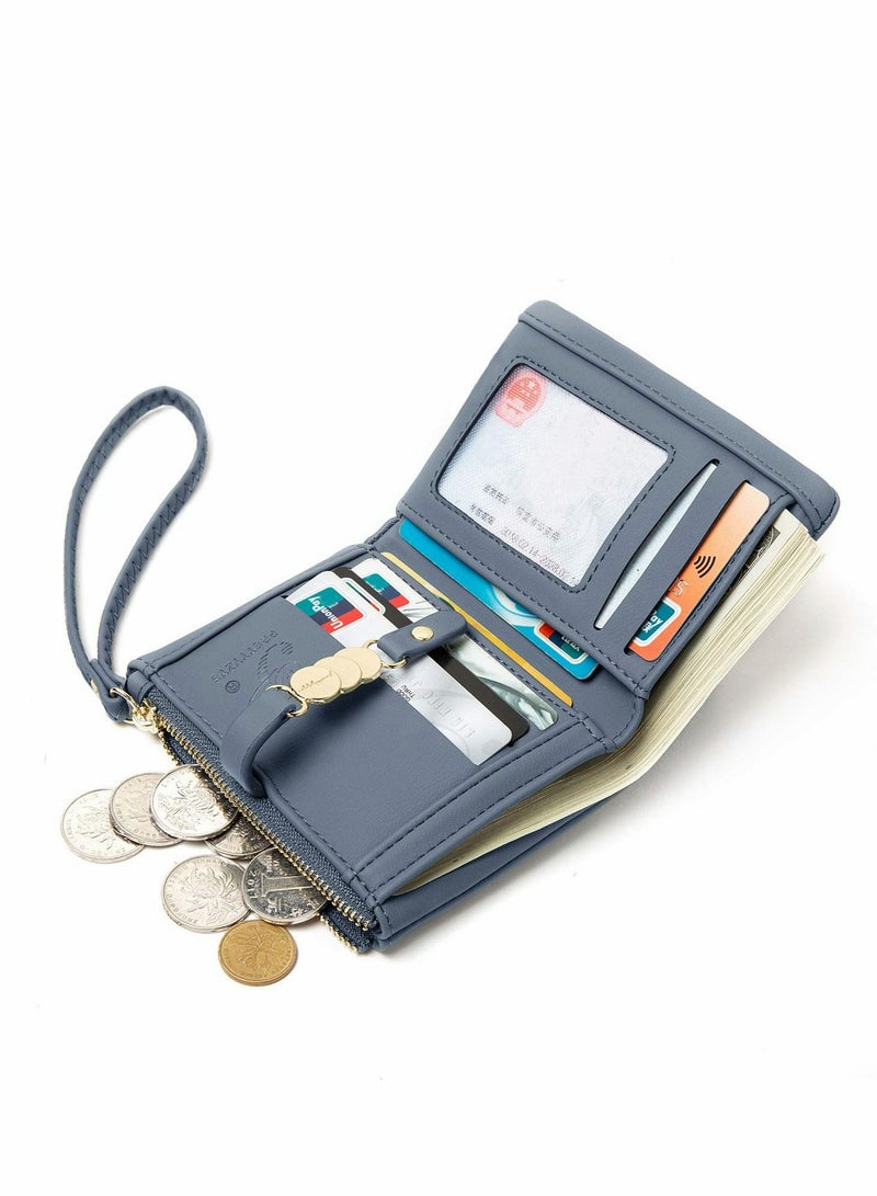 محفظة صغيرة قابلة للطي بتقنية RFID للنساء - حافظة أنيقة مع حامل بطاقات ومحفظة نقود، مثالية للاستخدام اليومي - Image 2