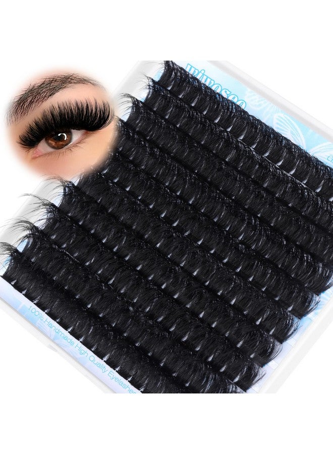 wiwoseo 200D Long Lash Clusters Lashes Clusters Thick Volume Eyelash Clusters 14-20MM Cluster Eyelash Extensions D Curl Individual Lashes for Beginners DIY at Home Cluster Lashes - Image 1