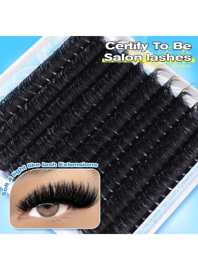 wiwoseo 200D Long Lash Clusters Lashes Clusters Thick Volume Eyelash Clusters 14-20MM Cluster Eyelash Extensions D Curl Individual Lashes for Beginners DIY at Home Cluster Lashes - Image 3