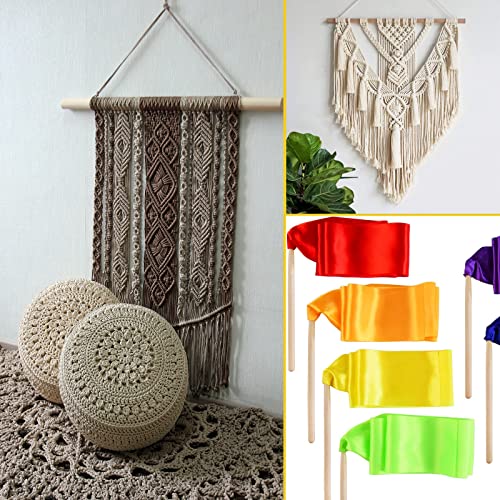 Coowayze Wood Dowels Wooden Dowel Rods for Crafts, 10PCS 5/8 x 15 Round Macrame Wooden Sticks for Crafting, Unfinished Hardwood Sticks for Arts and DIYers, Tiered Cake Support and Wedding Ribbon Wands - Image 5