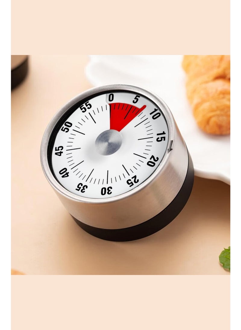 Kitchen Timer for Cooking, 60 Minute Visual Timer with Magnetic Base Mechanical Desk Timer for Home Kitchen Cooking Classroom Study Office Desk Use(White) - Image 1