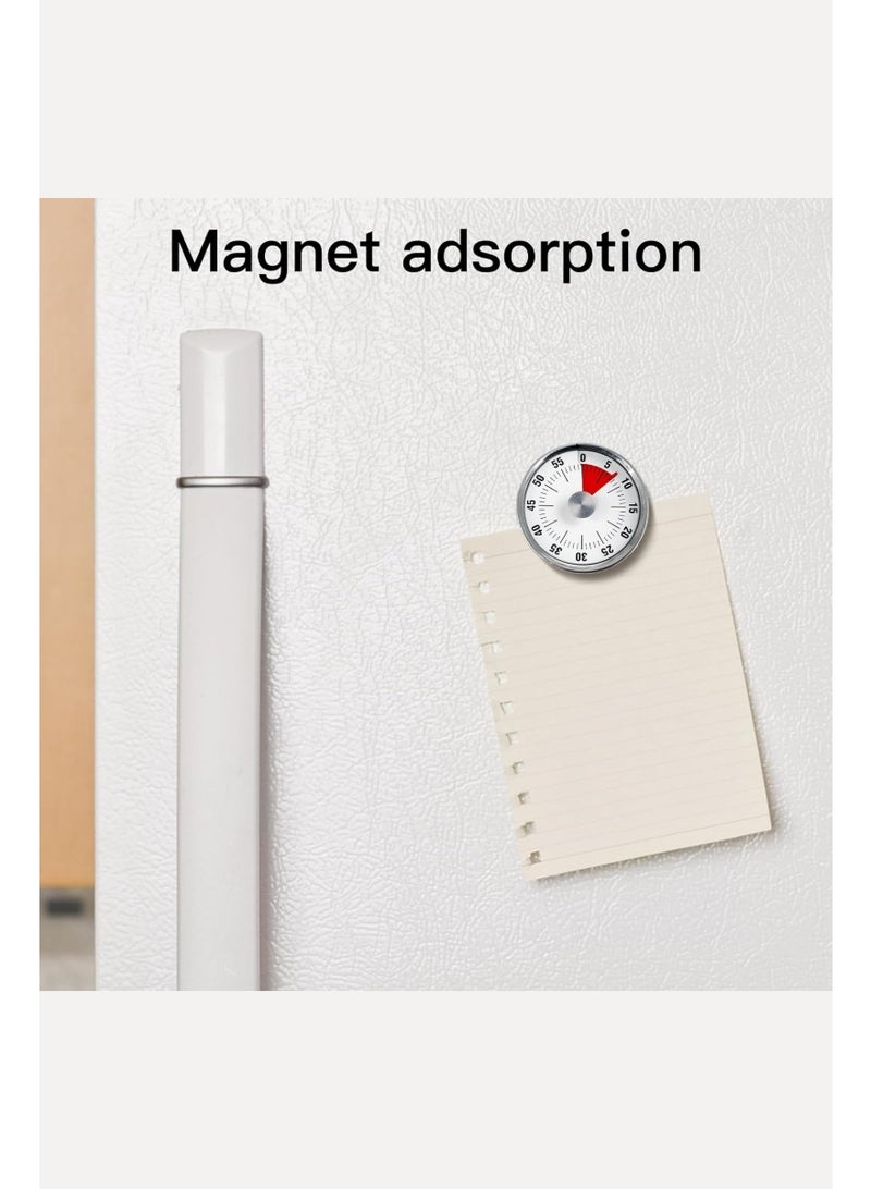 Kitchen Timer for Cooking, 60 Minute Visual Timer with Magnetic Base Mechanical Desk Timer for Home Kitchen Cooking Classroom Study Office Desk Use(White) - Image 4