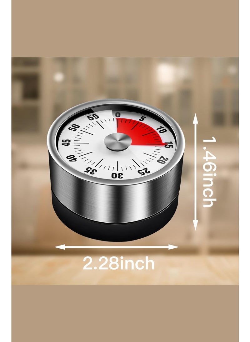Kitchen Timer for Cooking, 60 Minute Visual Timer with Magnetic Base Mechanical Desk Timer for Home Kitchen Cooking Classroom Study Office Desk Use(White) - Image 3