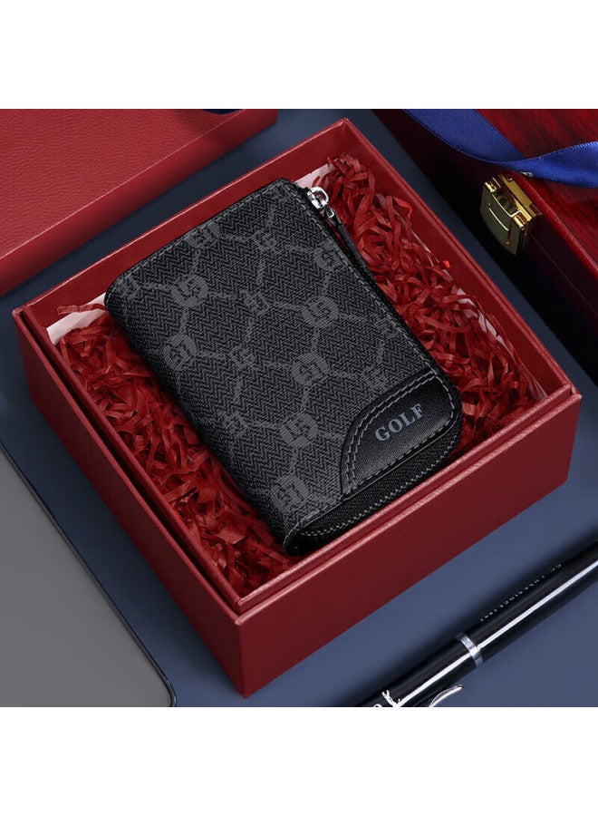 Golf Multi-card Holder Wallet For Men, Bank Card Holder, Coin Purse, Card Case, Business Card Holder, Gift Box Set, Gift For Boyfriend - Image 1