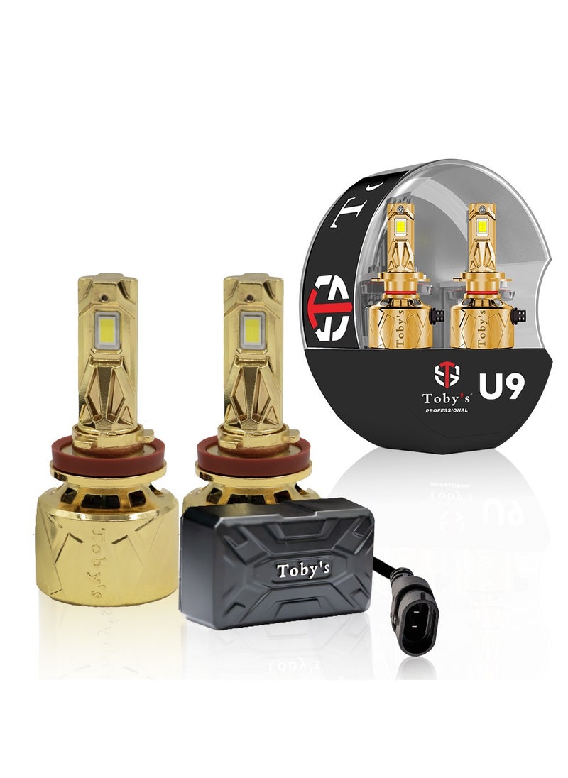 Toby's Toby's U9 H11 Bulbs, 2024 Upgraded 200W 20000LM Lighting Bulb with fan, 6500K Cool IP68 Waterproof, Pack of 2  - Image 1