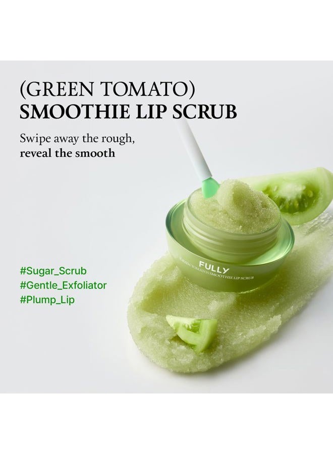 Fully Green Tomato Smoothie Sugar Lip Scrub, Gentle Lip Exfoliator with Organic Sugar & Tomato Seed Oil for Smooth, Hydrated Lips, Vegan Daily Lip Polish for Dry, Flaky Lips, Korean Skincare, 0.42 oz - Image 2