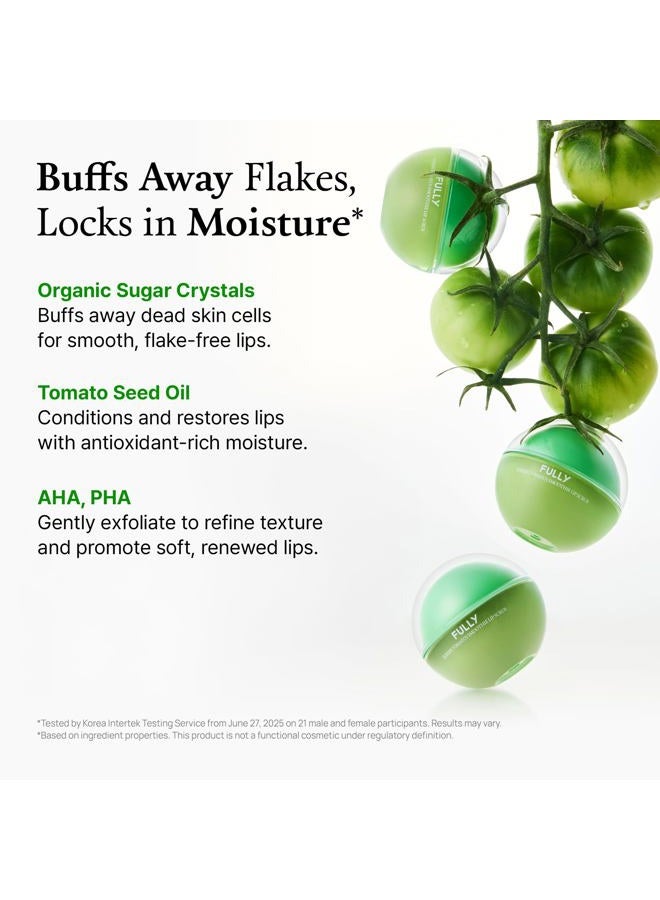 Fully Green Tomato Smoothie Sugar Lip Scrub, Gentle Lip Exfoliator with Organic Sugar & Tomato Seed Oil for Smooth, Hydrated Lips, Vegan Daily Lip Polish for Dry, Flaky Lips, Korean Skincare, 0.42 oz - Image 4