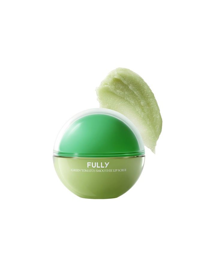 Fully Green Tomato Smoothie Sugar Lip Scrub, Gentle Lip Exfoliator with Organic Sugar & Tomato Seed Oil for Smooth, Hydrated Lips, Vegan Daily Lip Polish for Dry, Flaky Lips, Korean Skincare, 0.42 oz - Image 1