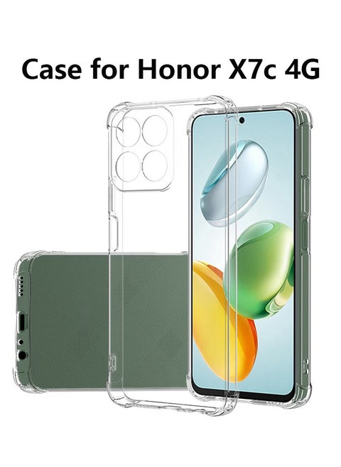 غطاء حماية مقاوم للصدمات من مادة TPU لهاتف Honor X7c 4G شفاف