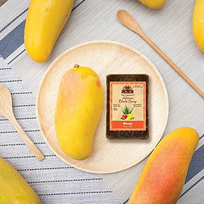 OKAY | African Black Soap with Mango | For All Skin Types | Cleanses and Exfoliates | Nourishes and Heals | Free of Sulfate, Silicone & Paraben | 5.5 oz - Image 4