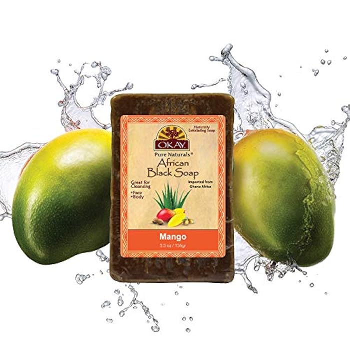 OKAY | African Black Soap with Mango | For All Skin Types | Cleanses and Exfoliates | Nourishes and Heals | Free of Sulfate, Silicone & Paraben | 5.5 oz - Image 3