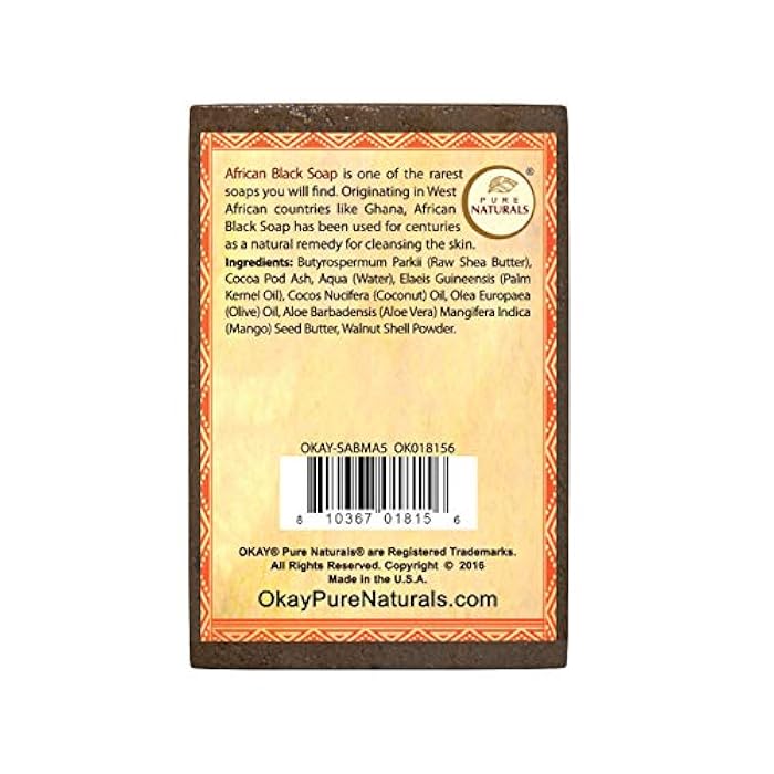 OKAY | African Black Soap with Mango | For All Skin Types | Cleanses and Exfoliates | Nourishes and Heals | Free of Sulfate, Silicone & Paraben | 5.5 oz - Image 2