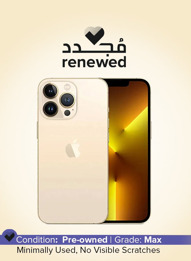 ابل  متجدد - iPhone 13 Pro سعة 1 تيرابايت باللون الذهبي ومزود بتقنية 5G مزود ببرنامج Facetime - مواصفات عالمية - Image 1