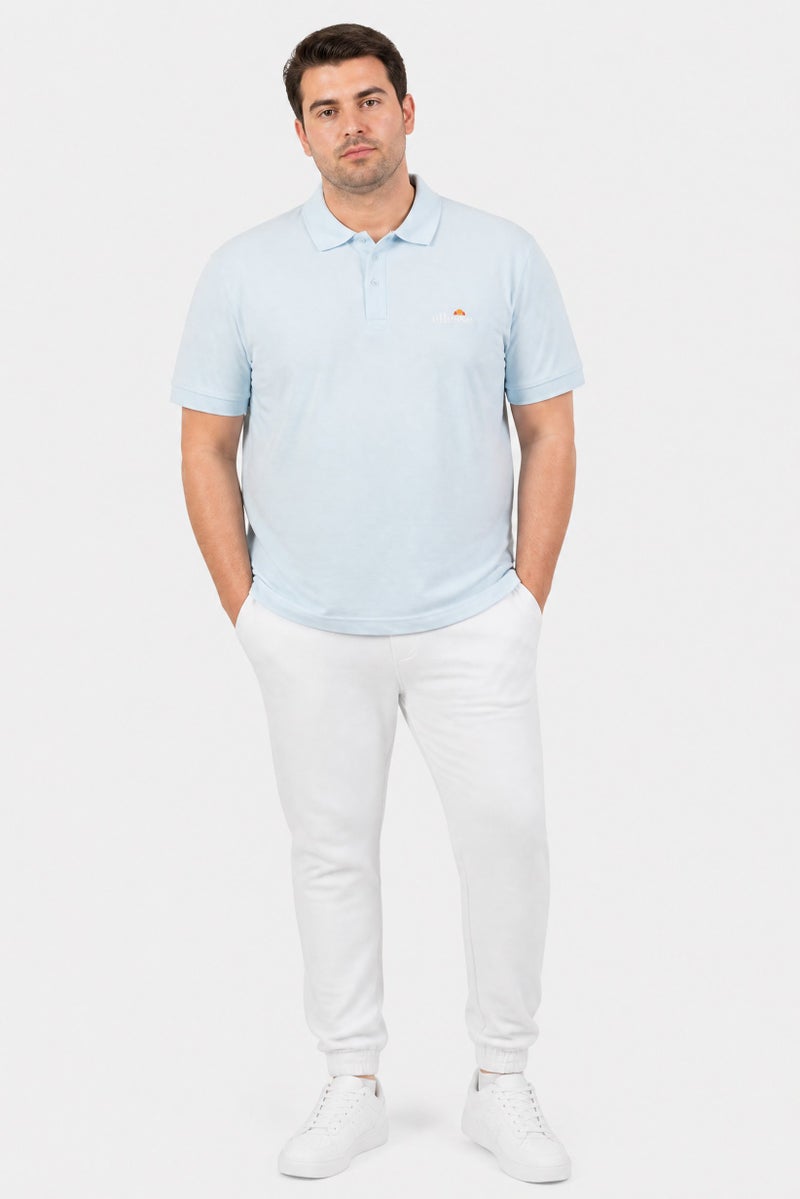 Ellesse Men Regular Fit Solid Short Sleeve Polo Shirt, Light Blue - Image 2