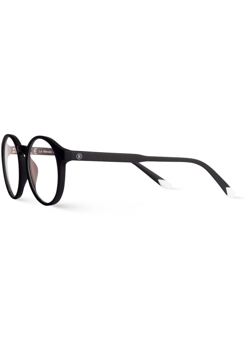 BARNER - BARNER KIDS: 5-12 years old Kids' Blue Light Blocking Glasses, Computer Glasses, Screen Glasses. Gaming Glasses. Non-prescriptions | Le Marais Model. Round frame - Color: Black Noir - Image 1