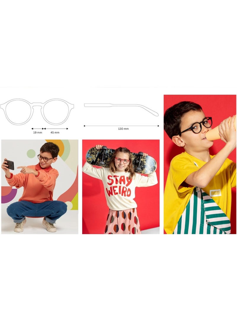 BARNER - BARNER KIDS: 5-12 years old Kids' Blue Light Blocking Glasses, Computer Glasses, Screen Glasses. Gaming Glasses. Non-prescriptions | Le Marais Model. Round frame - Color: Black Noir - Image 1