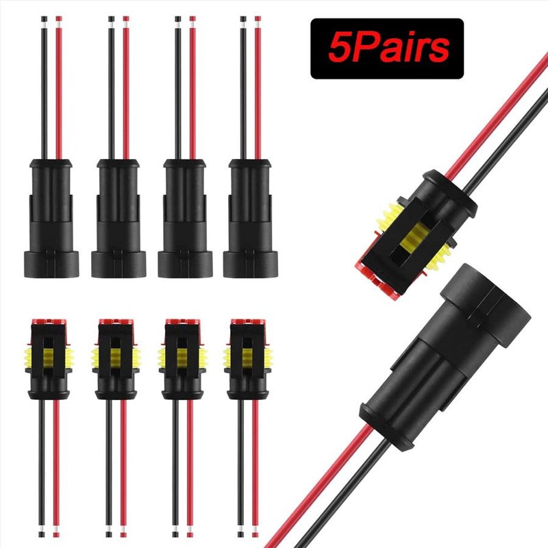 5Pairs 2Pin 16AWG Automotive Electrical Wire Connector Male Female Plug Socket Harness for Car Truck Motorcycle Marine Boat - Image 1